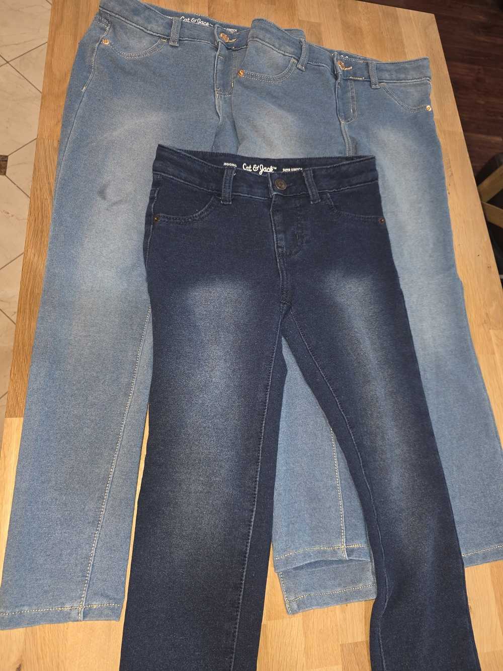 Cat & Jack Girls Set of 3 Jeggings Sz 7/8 & 8 GUC